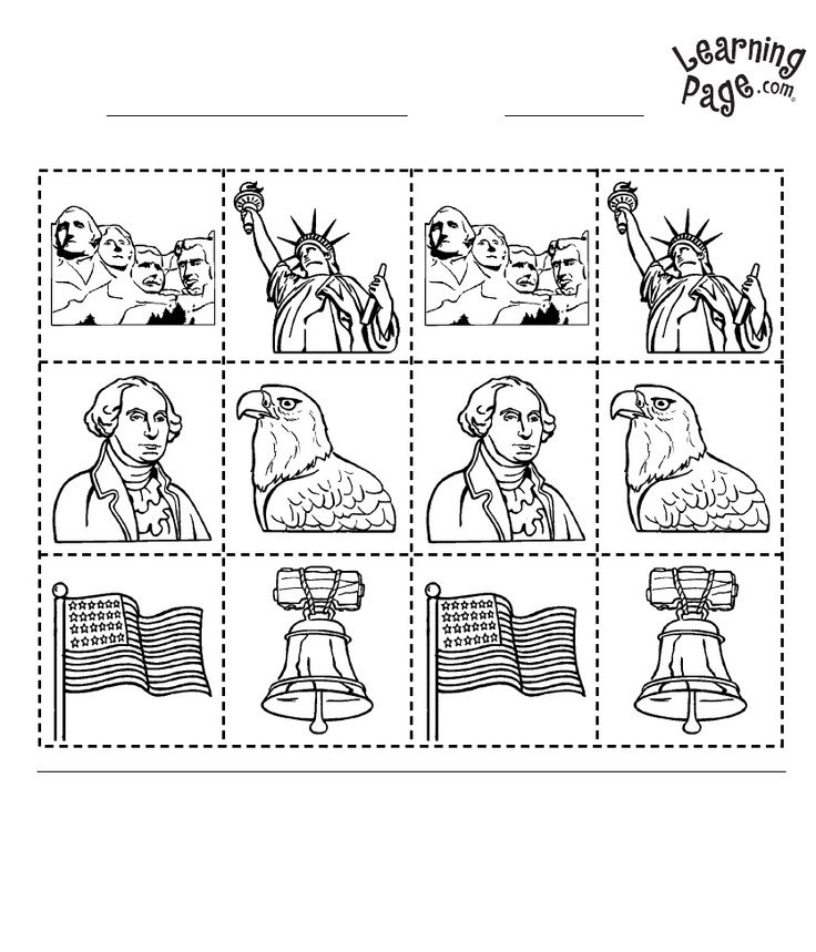 American Symbols Kindergarten Worksheet