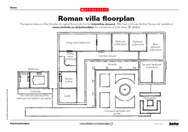 roman villa ancient floor plan houses worksheets rome ks2 romans floorplan worksheeto ce floorplans scholastic education via template plans