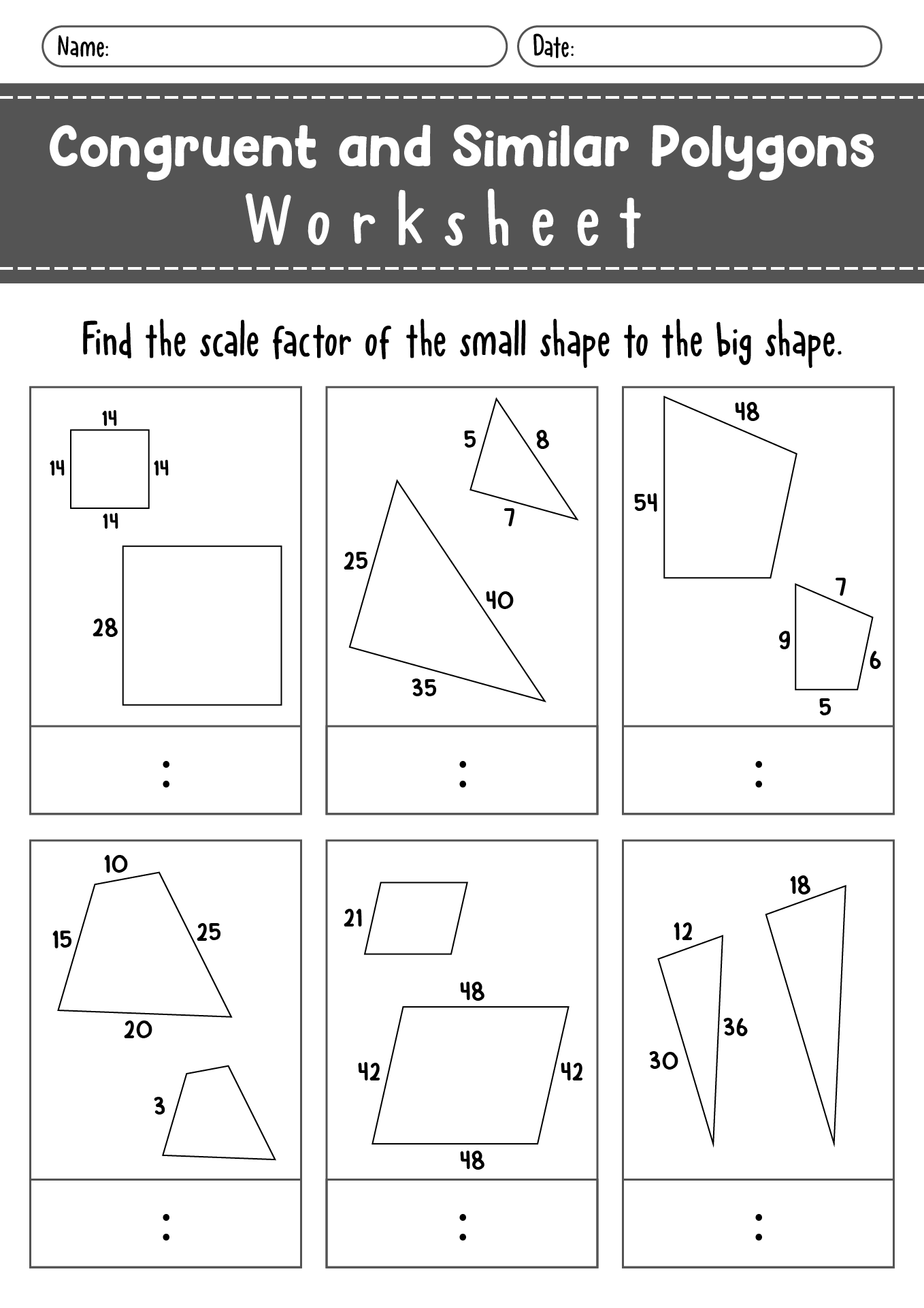 Proportions And Similar Figures Worksheet