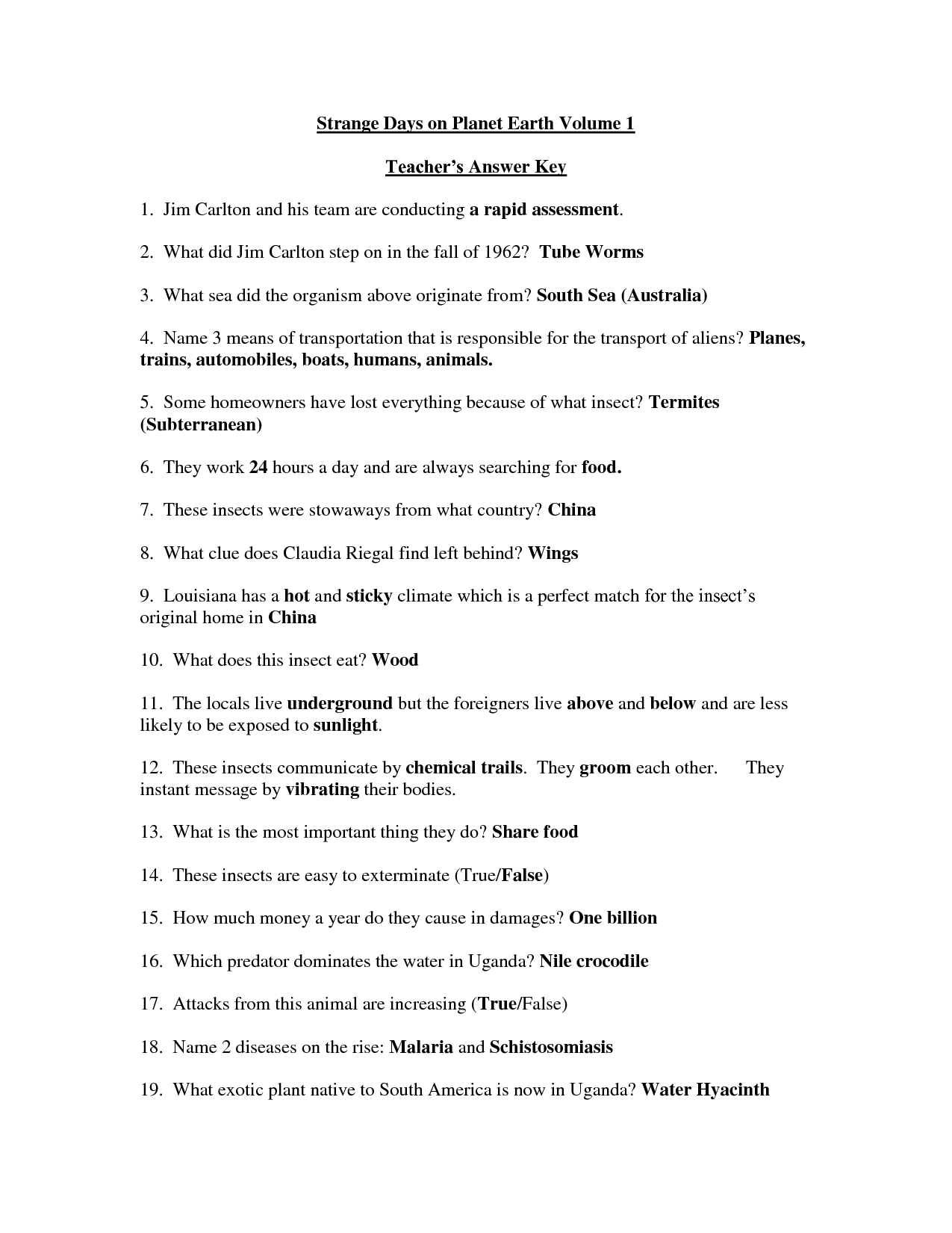 Our Planet The High Seas Worksheet Answers