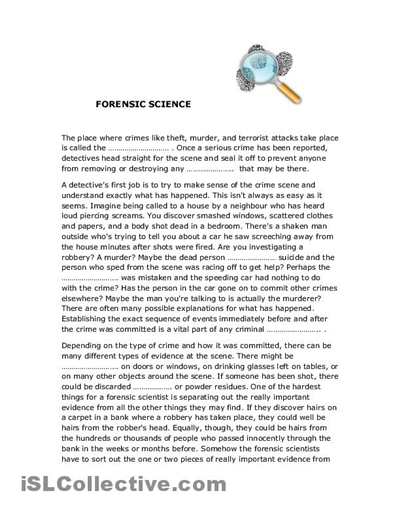 Forensic Science Worksheets Printable