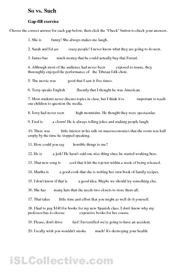High School English Worksheets