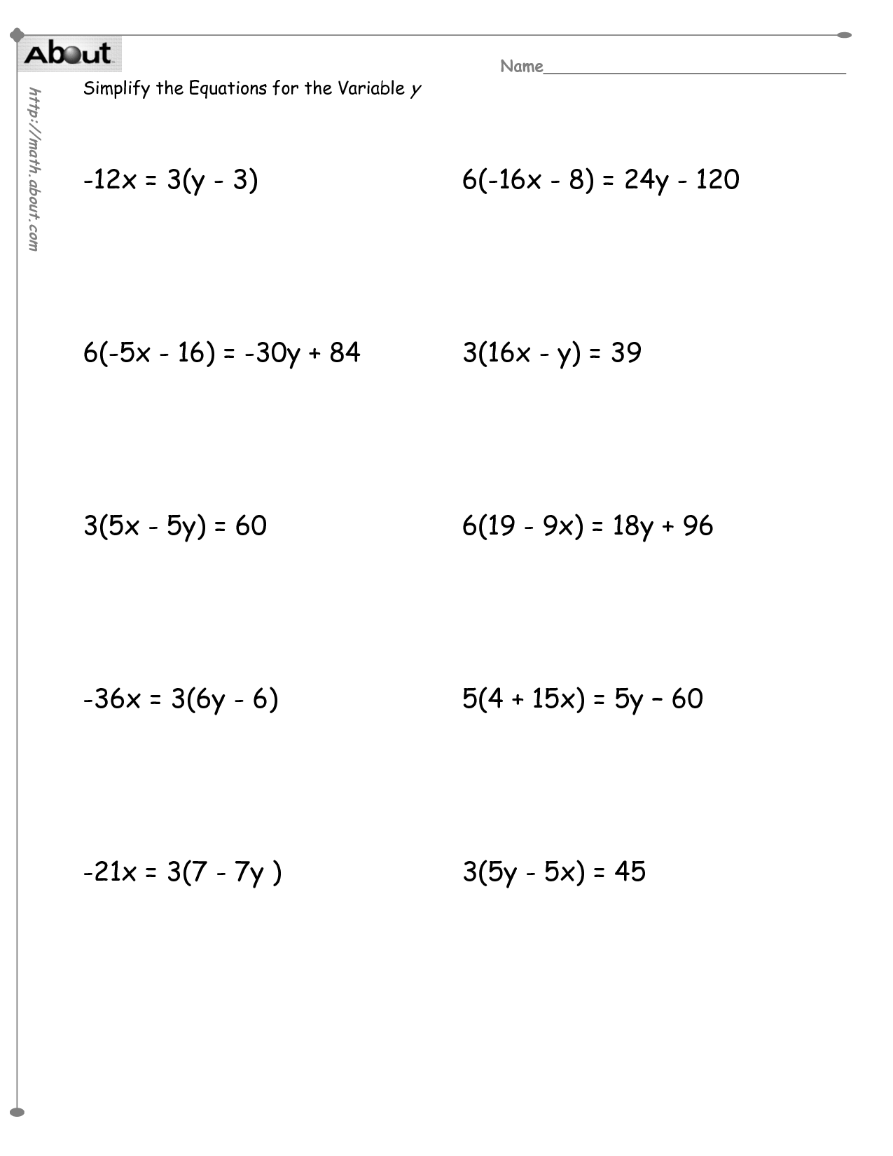 Evaluating Algebraic Expressions Worksheet Pdf