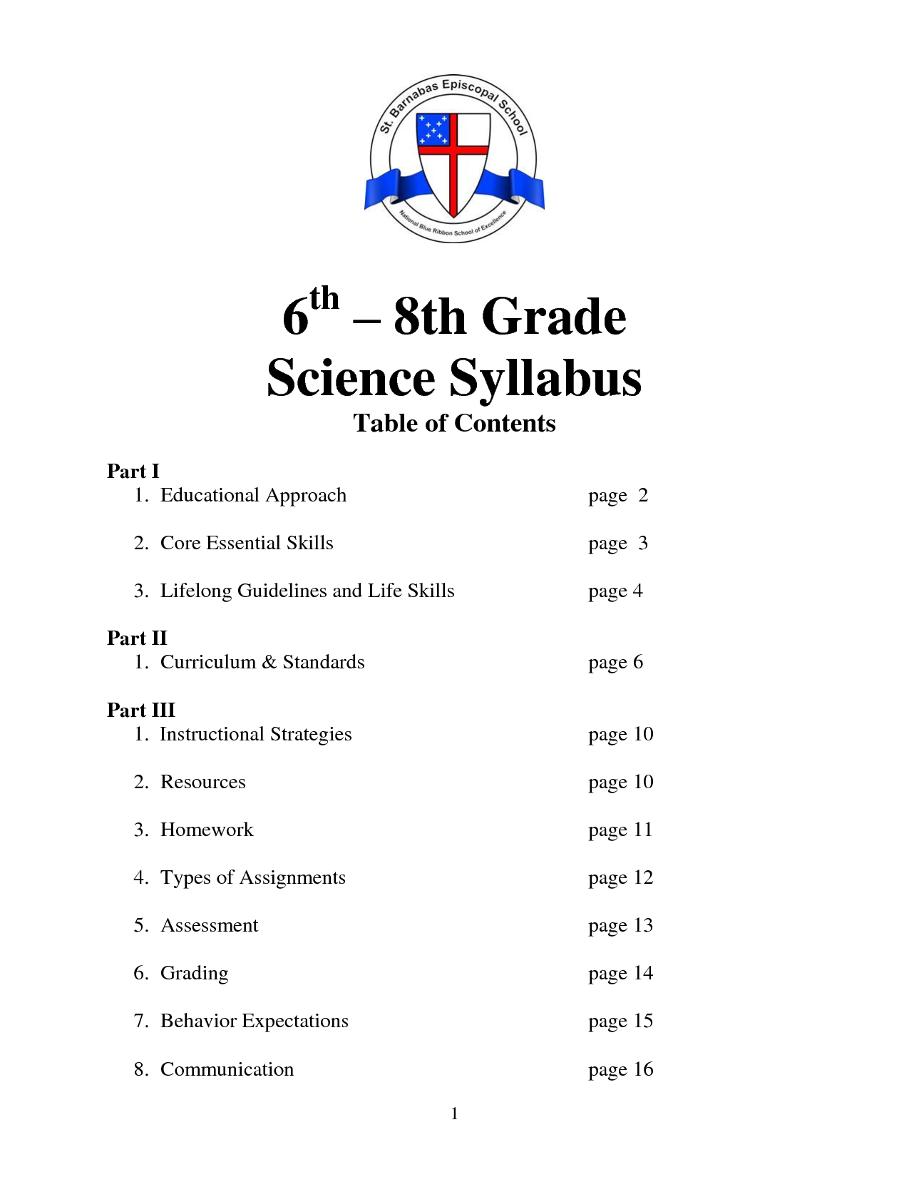 Middle School Science Worksheets
