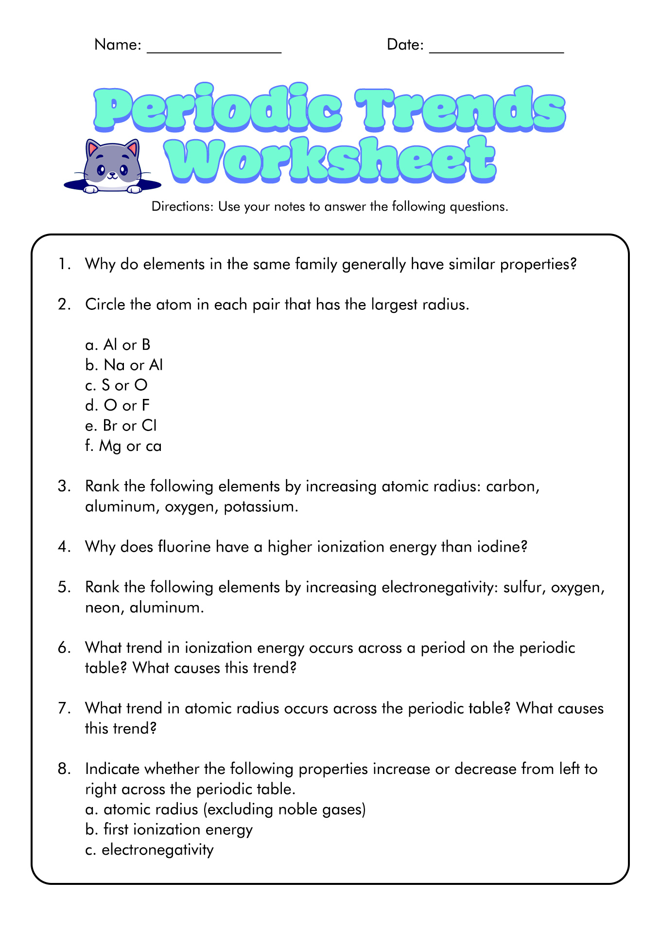 12 Best Images of Periodic Table Worksheets PDF - White ...