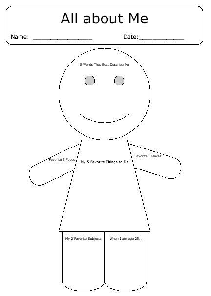 All About Me Worksheet Preschool