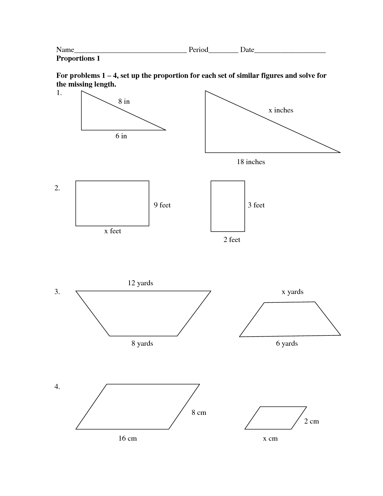 13 Best Images of Similar Figures Worksheet - Similar Triangles and