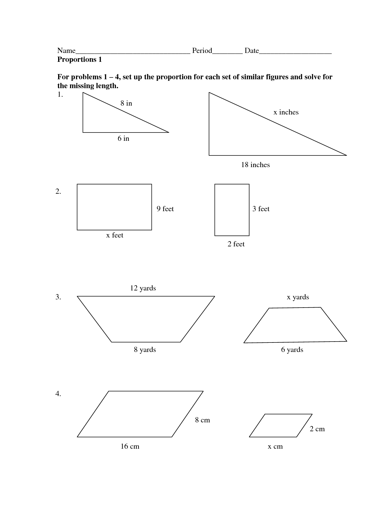 Finding Scale Factor Worksheet