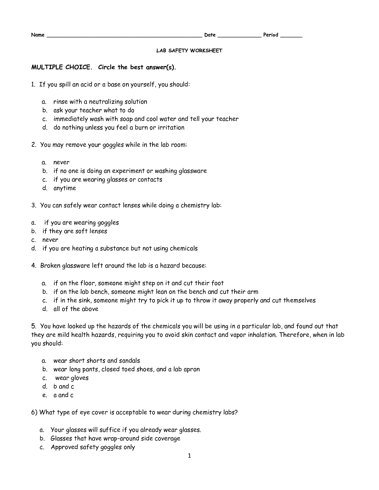 11 Best Images of Lab Equipment Worksheet Answers - Science Lab