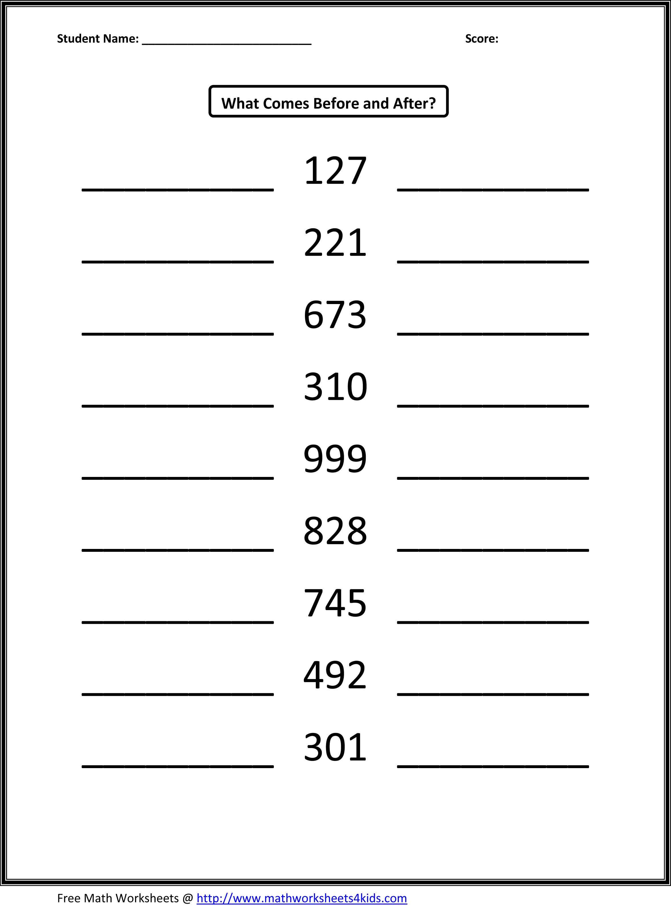 12 Best Images of Before After Number Worksheets Kindergarten - Number