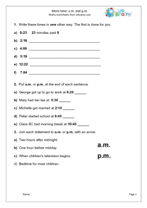 14 Best Images of AM PM Clock Worksheets - Elapsed Time ...