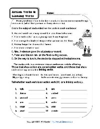 Action Verbs and Linking Verbs Worksheets