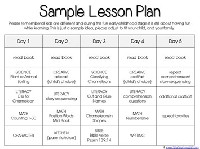 Kindergarten Lesson Plans