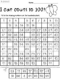 Kindergarten Math Worksheets Counting to 100
