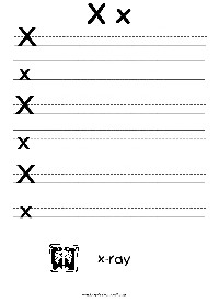Letter X Writing Worksheets