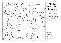 Maths Colouring Page Monkey Facts