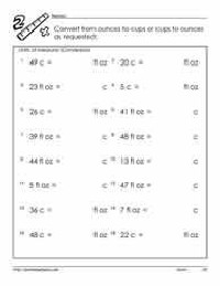 Measurement Conversion Worksheets 4th Grade