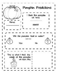 Pumpkin Predictions Worksheet Printable