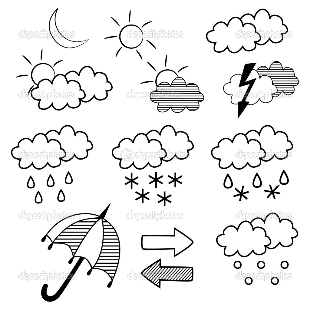 11 Best Images of Weather Report Worksheet - Weather Symbols Coloring