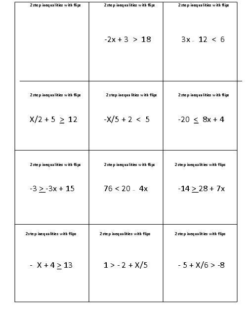 15 Best Images of TwoStep Inequalities Worksheets  One Step Inequalities Worksheet, One Step 