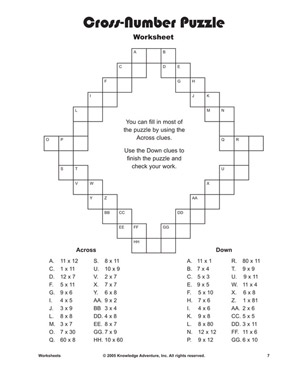 6th Grade Printable Math Puzzles Worksheets