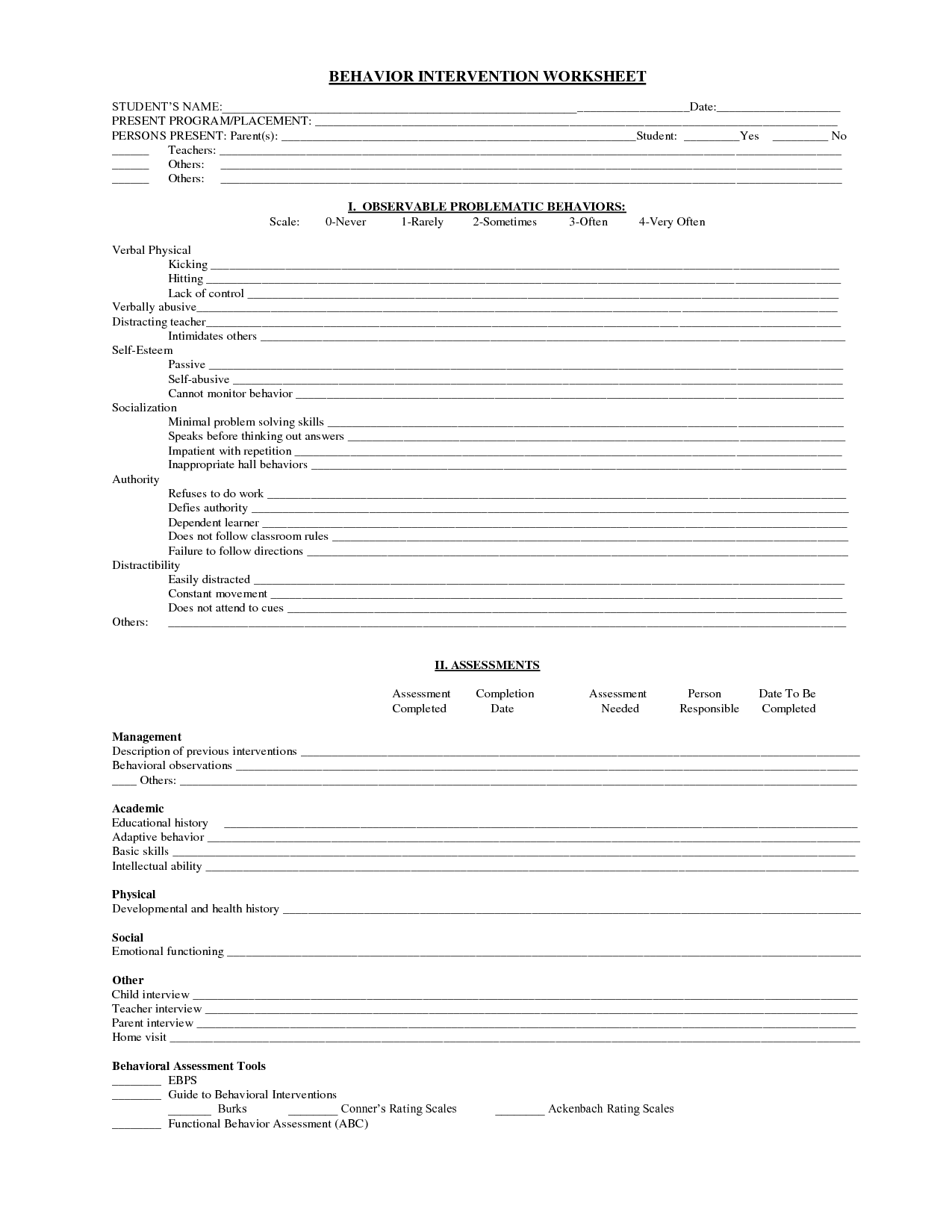 19 Best Images of Think About It Behavior Worksheet - Student Behavior