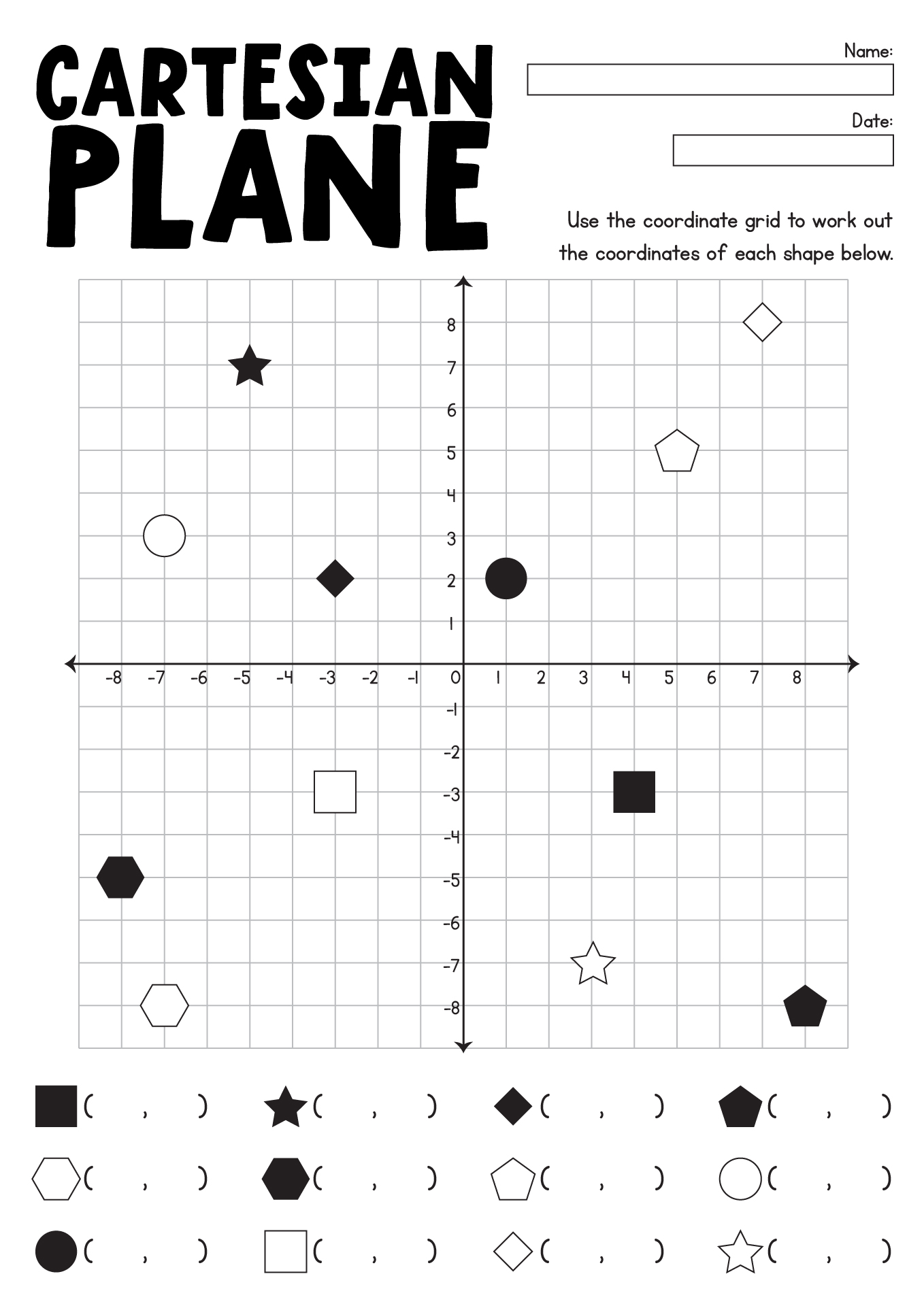 9 Best Images of Cartesian Coordinate Worksheets - Cartesian coordinate