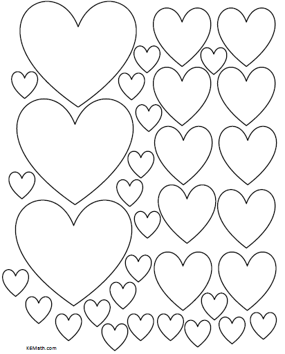 Different Size Heart Shapes Printable