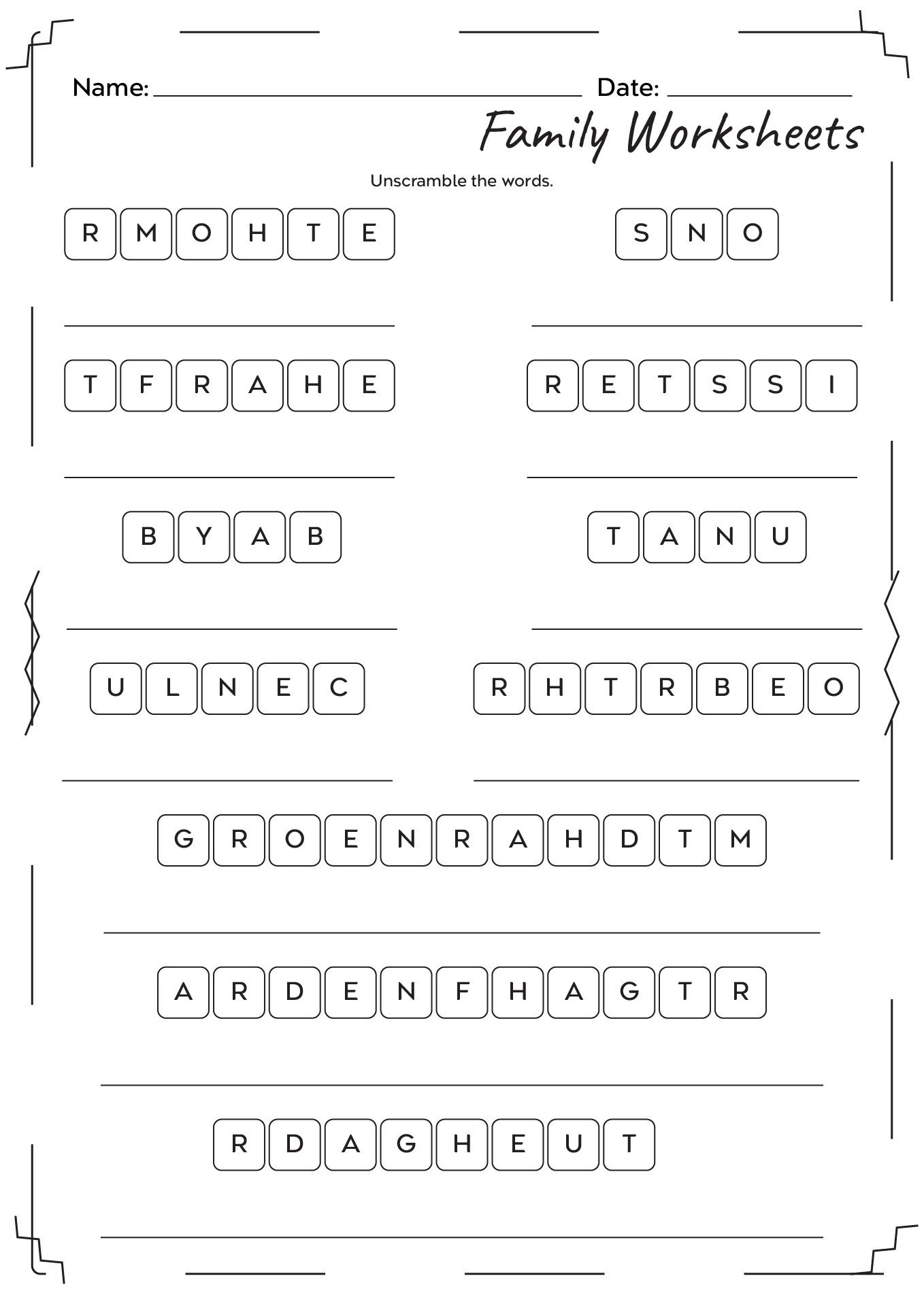 17 Best Images Of English And Spanish Worksheet Family French Family 