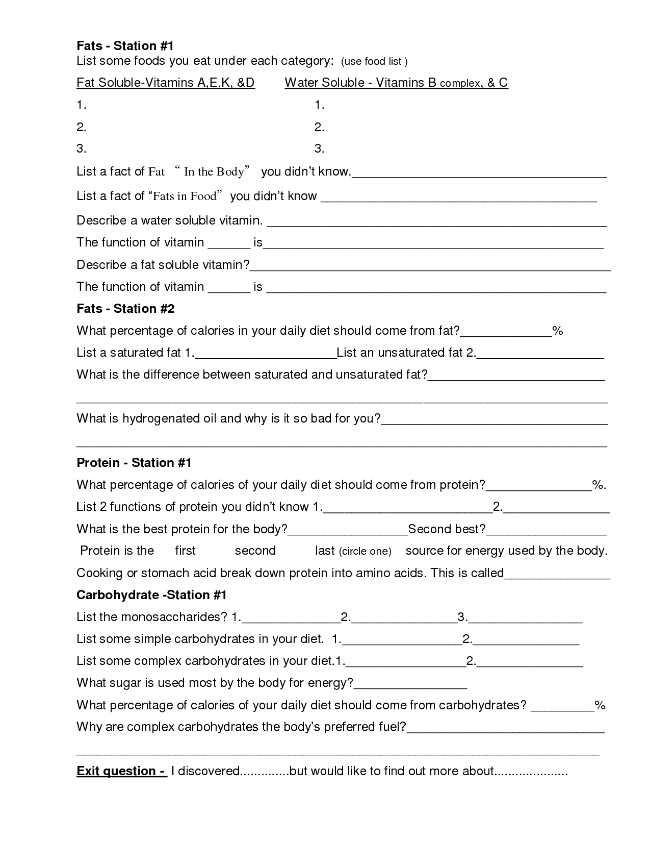 food-and-nutrition-worksheet