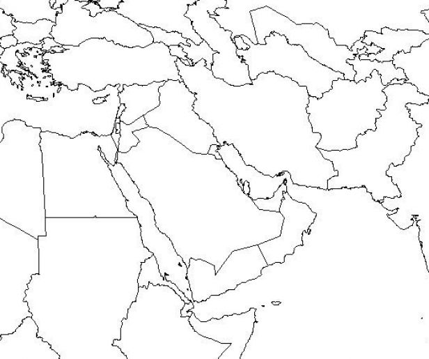 Middle East Asia Map Blank
