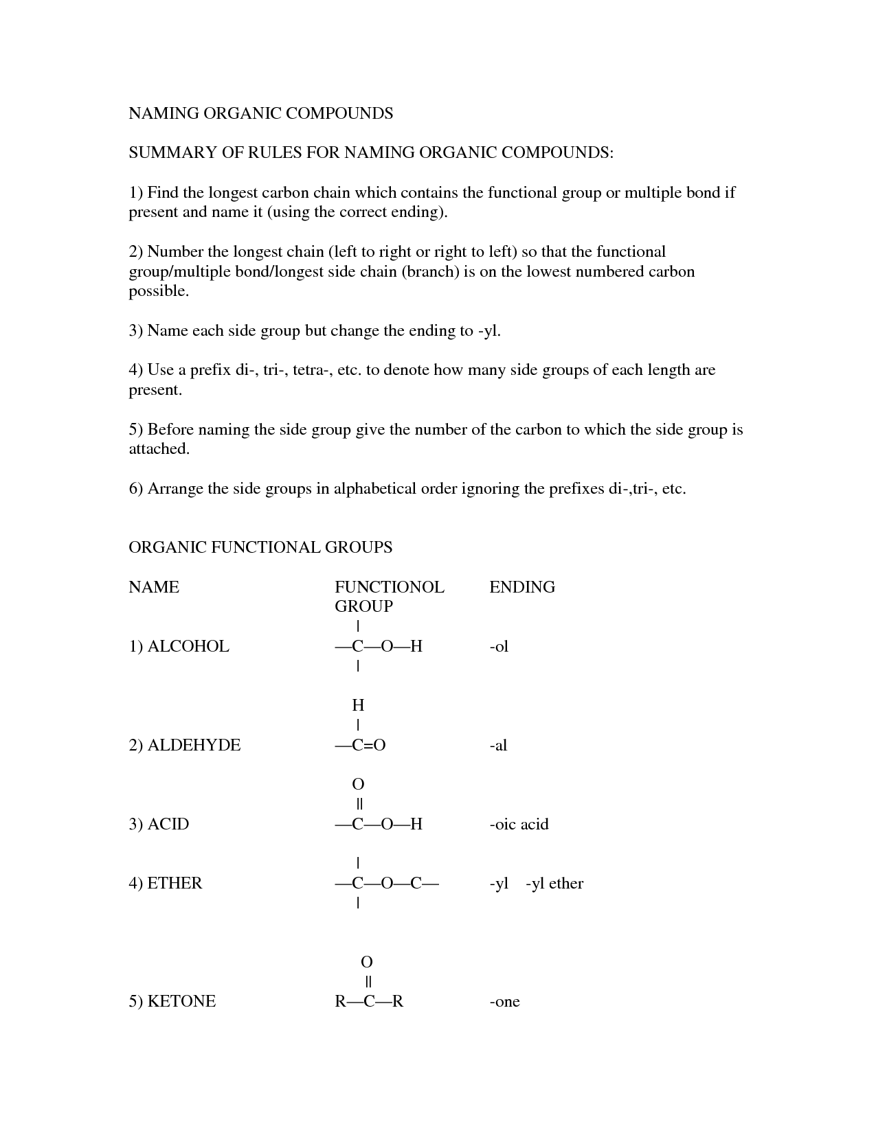 12 Best Images of Organic Chemistry Naming Worksheet - Straight Chain
