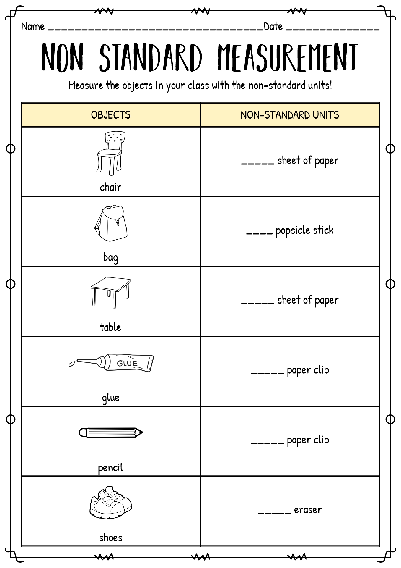 11 Best Images of Kindergarten Measurement Worksheets Free Printable