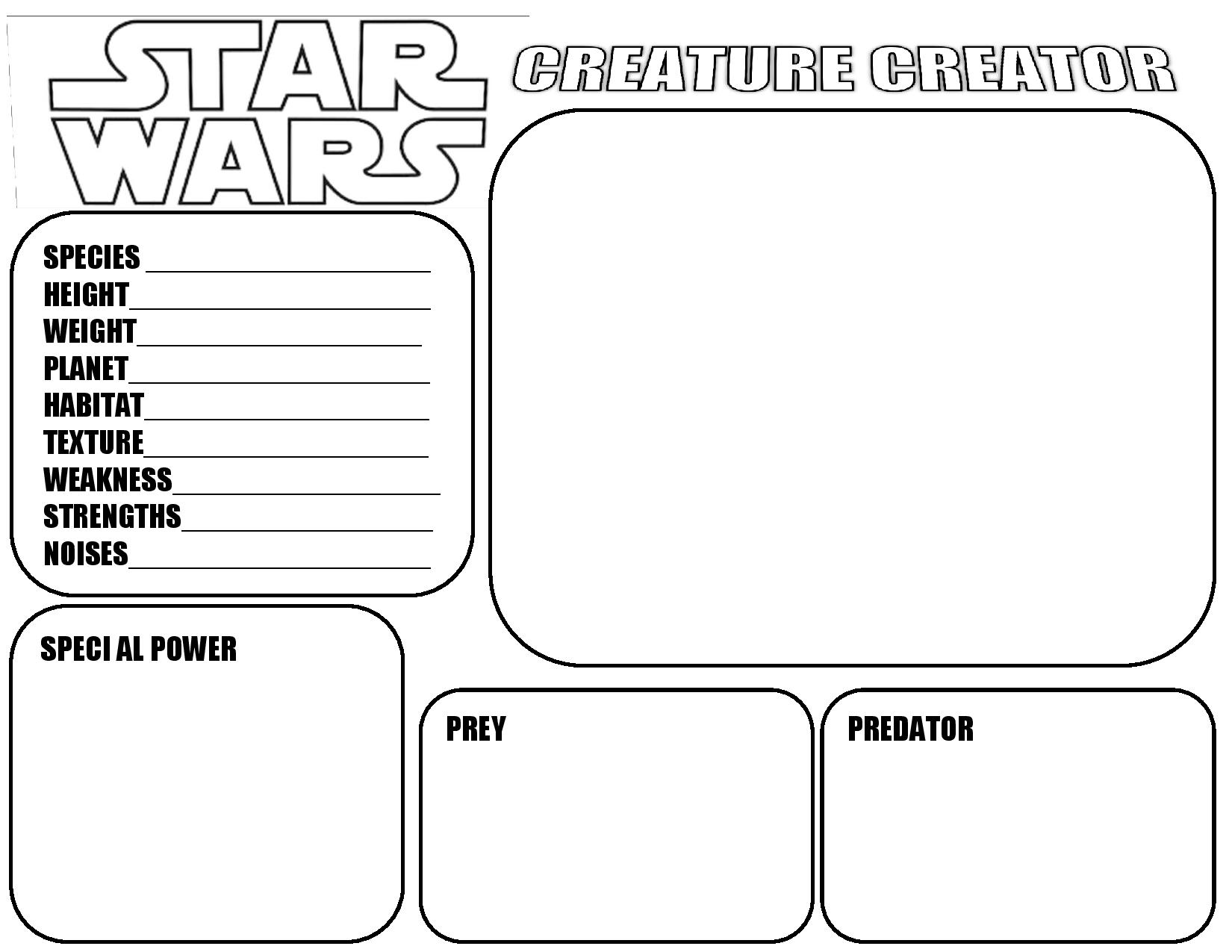 Free Star Wars Worksheets