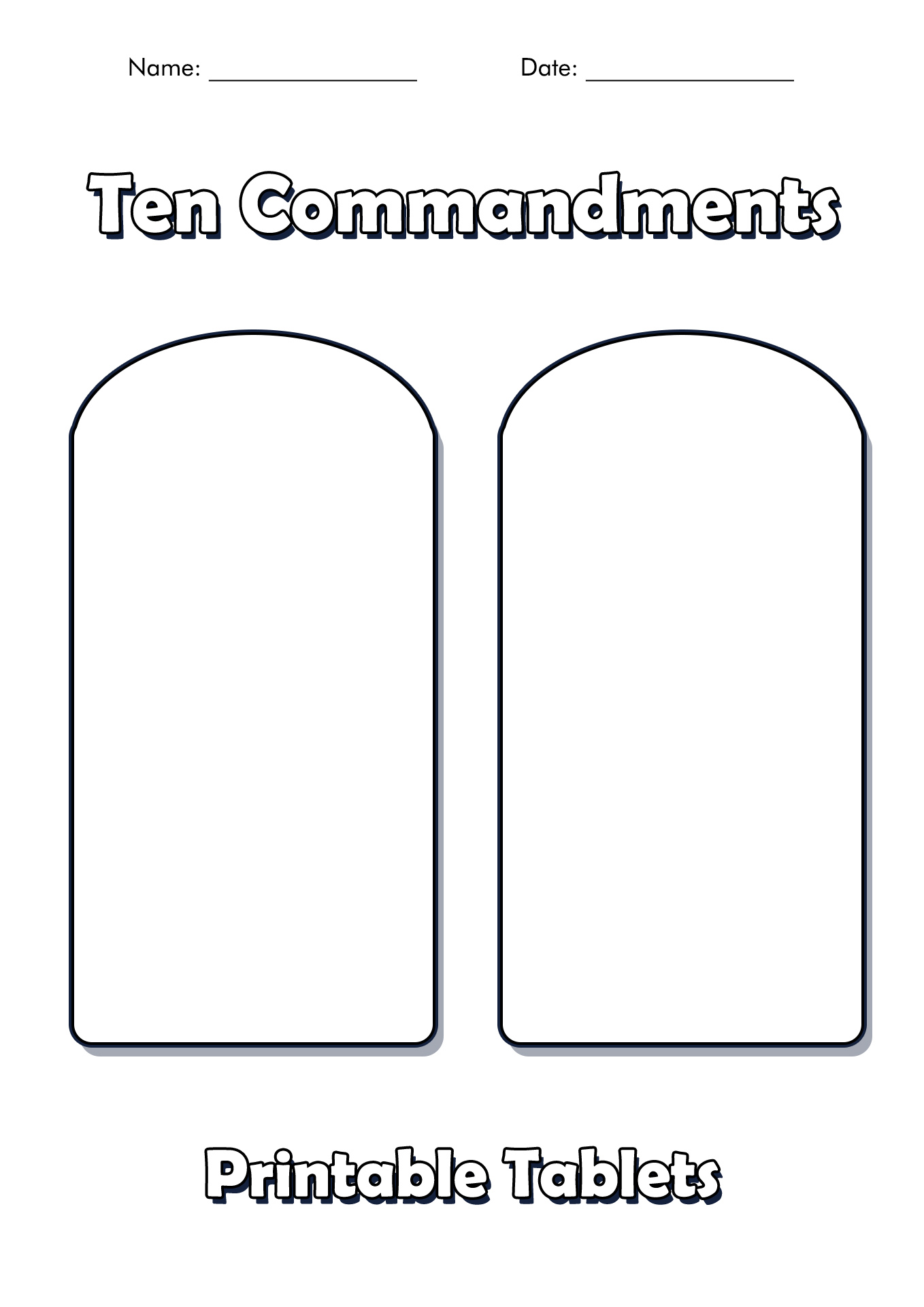 Free Printable Ten Commandments Tablets