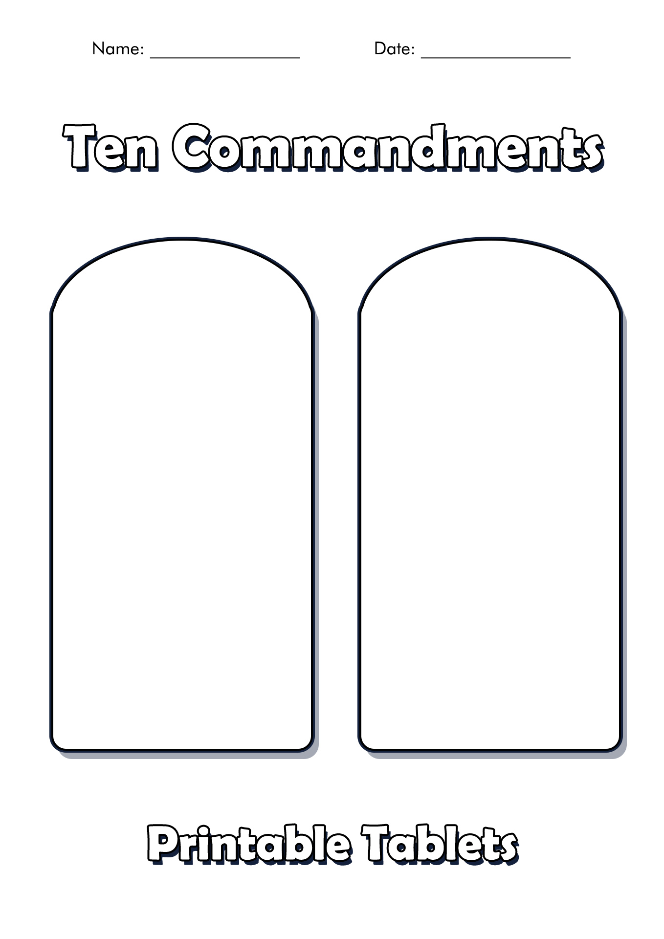 Free Printable Ten Commandments Tablets Printable Templates