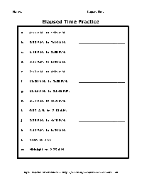 3rd Grade Elapsed Time Word Problems Worksheets