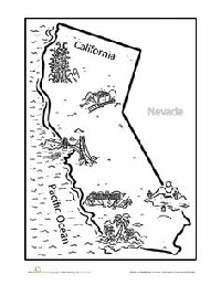 California Coloring Page Worksheets