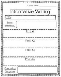 First Grade Informational Writing Organizer
