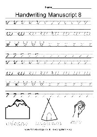 Manuscript Handwriting Practice Worksheets