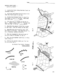 Maps and Weather Fronts Worksheet