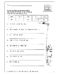 Word Sentence Worksheets for Grade 1