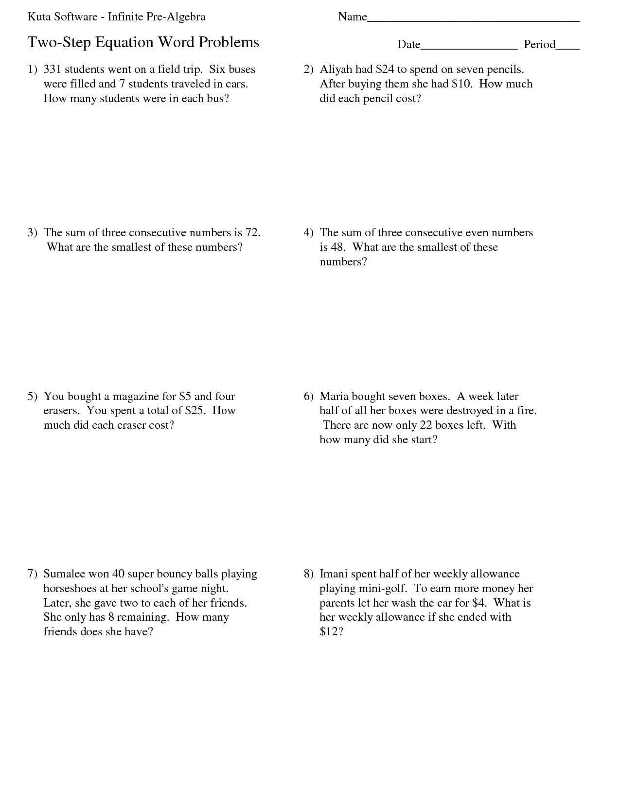 13 Best Images of 2 Step Word Problems Worksheet  TwoStep Word Problem Worksheets, 3rd Grade 