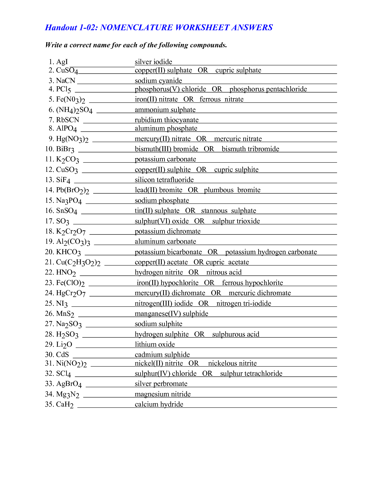 16 Best Images of Nomenclature Worksheet 2 Answer Key  Naming Ionic Compounds Worksheet Answers 