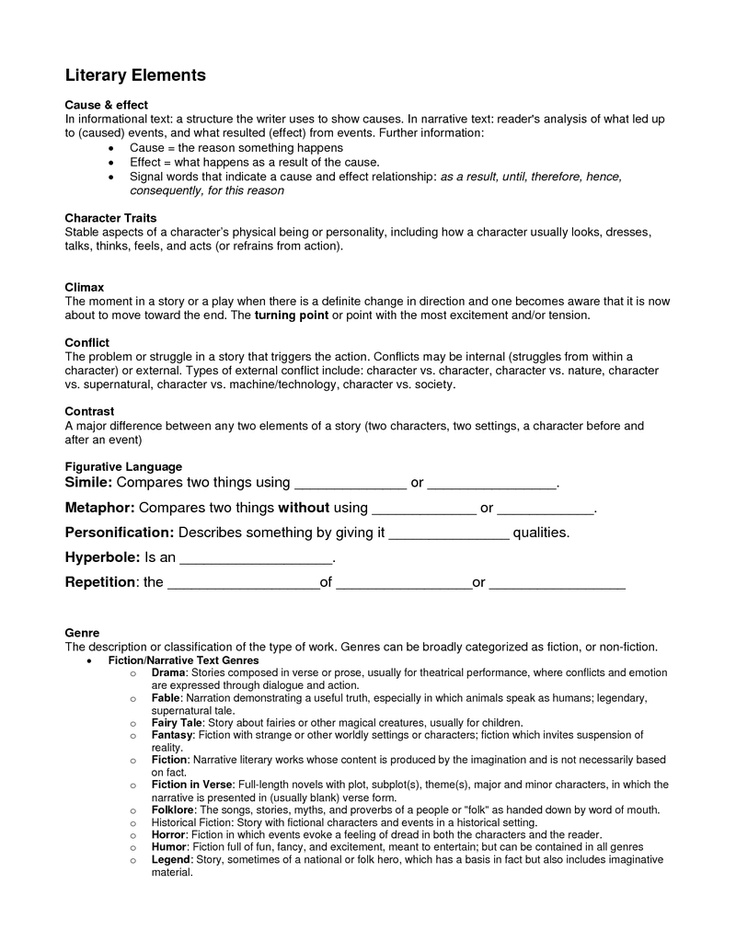 16 Best Images Of Literary Terms Worksheets High School Middle School Literature Worksheets
