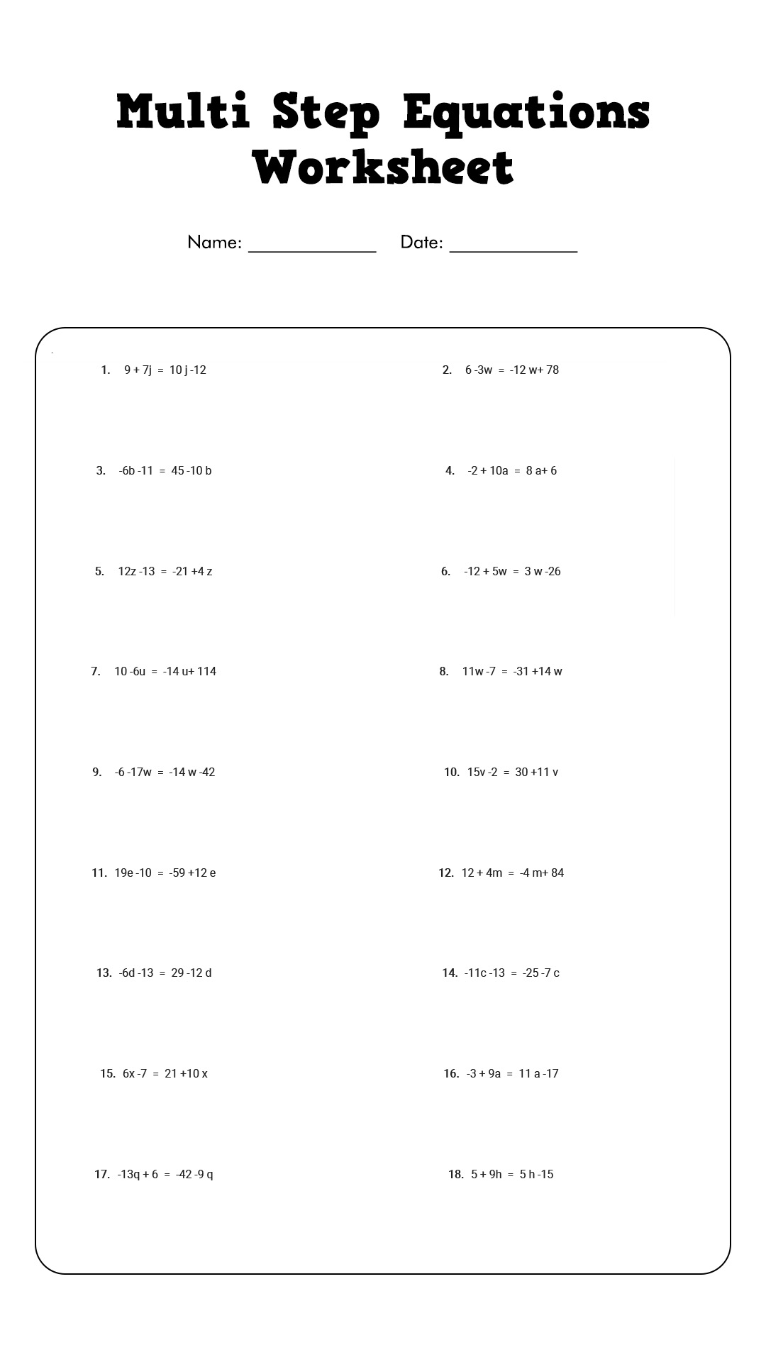 solving-multi-step-equations-worksheets