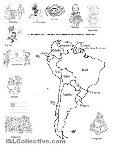 South America Worksheet Activity