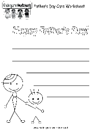 Father's Day Printable Worksheets Kindergarten