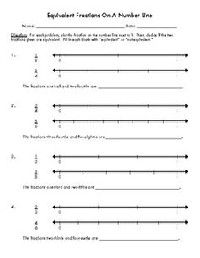Fraction Number Line Worksheets