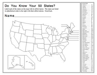 United States Worksheets Printable
